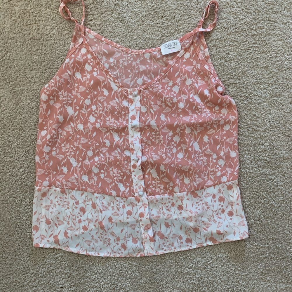 Pink and white summer top